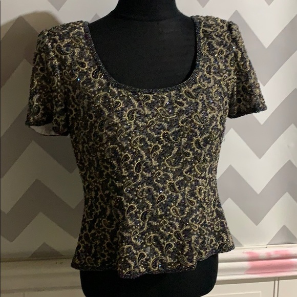VTG Adrienna Papell 6 special occasion evening top - Picture 5 of 11